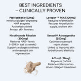 Vivorum Cellular Renewal ingredients and doses: pterostilbene 50 mg, Levagen+ PEA 300 mg, nicotinamide riboside 300 mg, Sensoril ashwagandha 250 mg, affron 28 mg